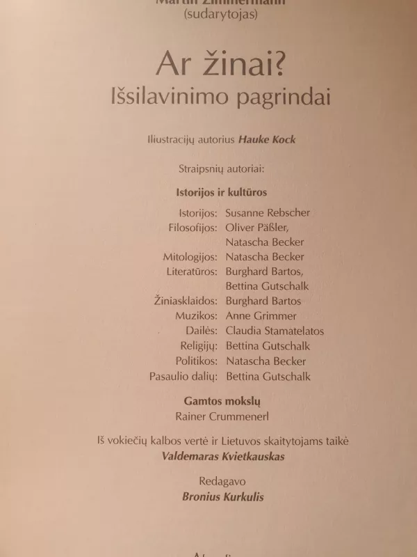 Ar žinai? Išsilavinimo pagrindai - Martin Zimmerman, knyga 3