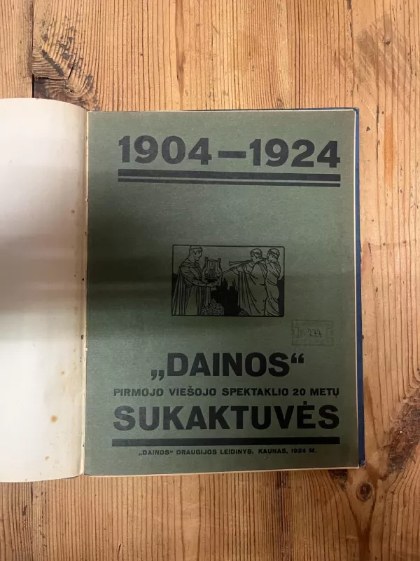 1904-1924 "Dainos" pirmojo viešojo spektaklio 20 metų sukaktuvės - Autorių Kolektyvas, knyga 2