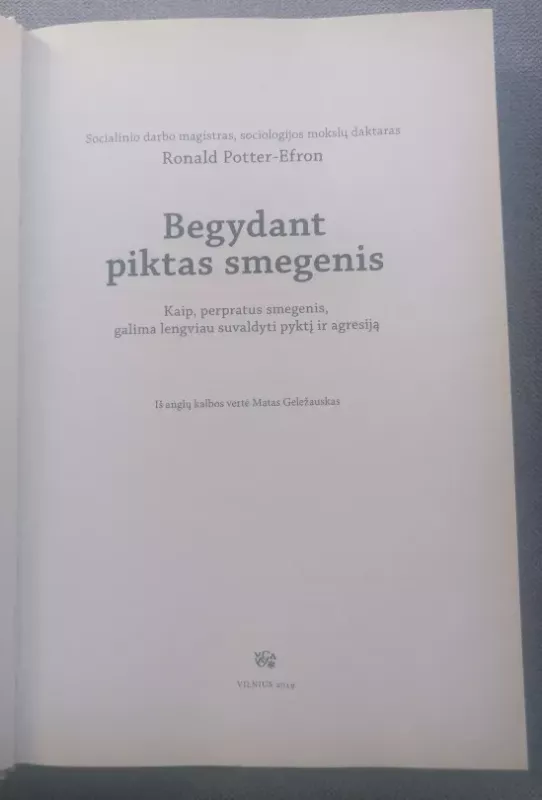 BEGYDANT PIKTAS SMEGENIS: kaip perpratus smegenis galima lengviau suvaldyti pyktį ir agresiją - Ronald Potter-Efron, knyga 3