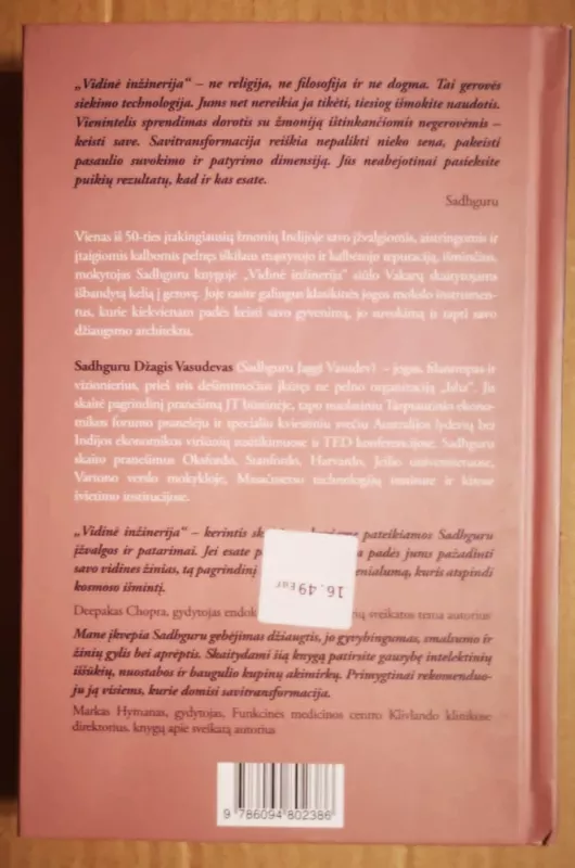 Vidinė inžinerija. Jogo kelrodis į džiaugsmą - Sadhguru Džagis Vasudevas, knyga 3
