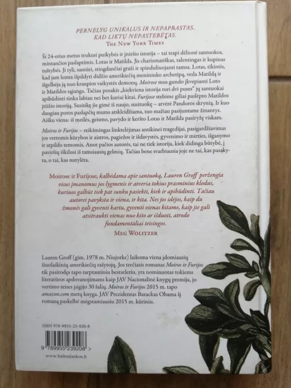 Moiros ir Furijos - Lauren Groff, knyga 3