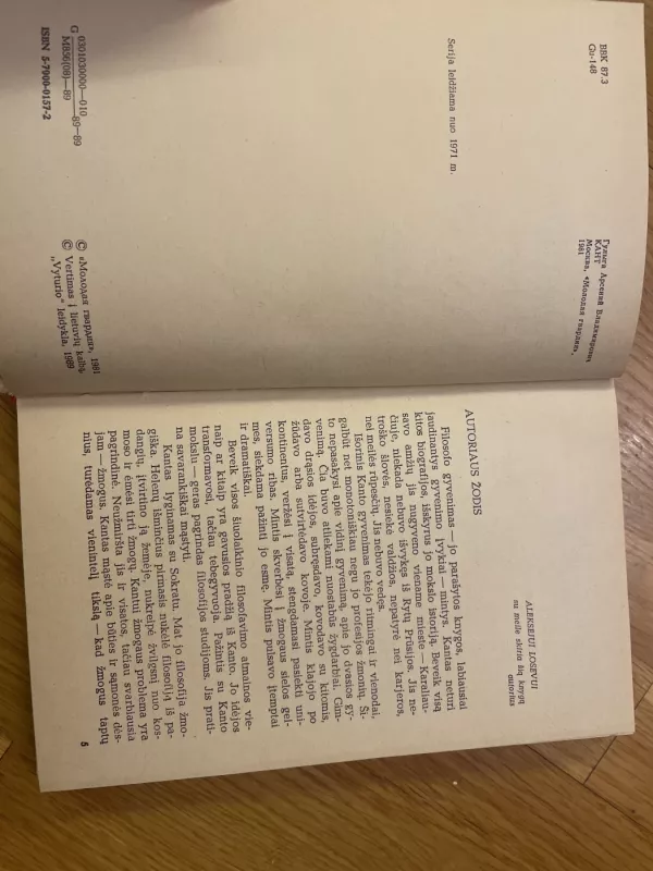 Kantas - Arsenijus Gulyga, knyga 4