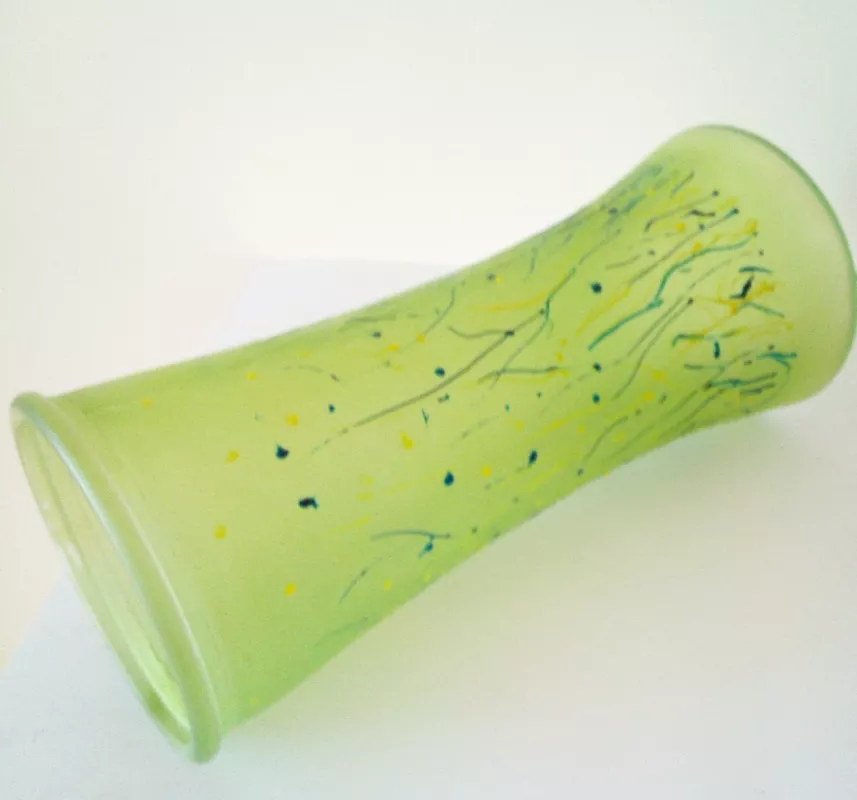 Žalia stiklo masyvi vaza - , namai ir interjeras 5