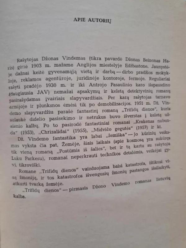 serija Zenitas: Trifidų dienos - Džonas Vindemas, knyga 3