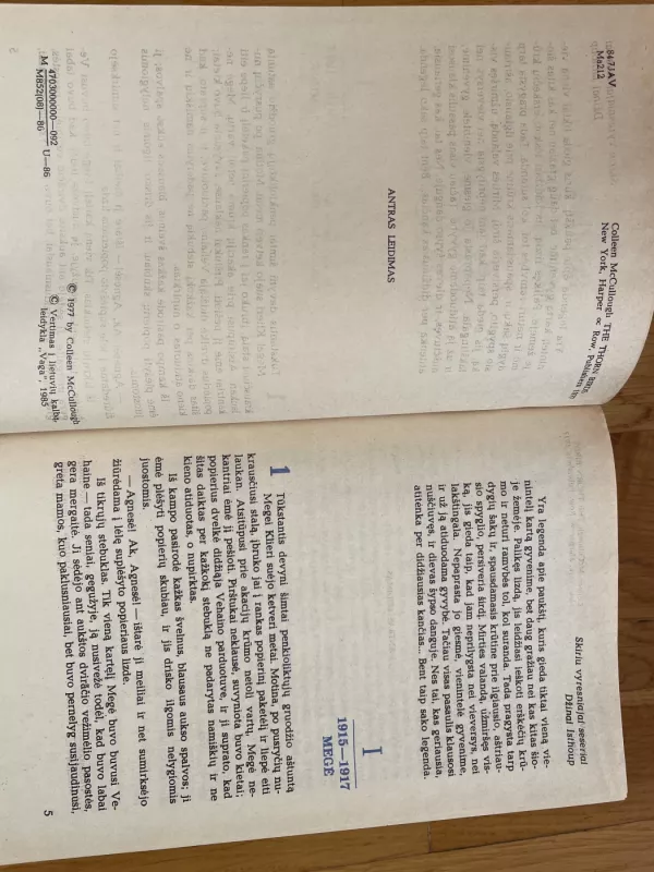 Erškėčių paukščiai - Colleen McCullough, knyga 4