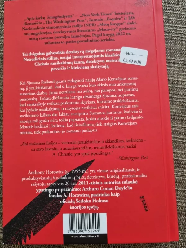 Apie šarkų žmogžudystes - Anthony Horowitz, knyga 2