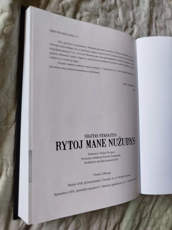 Rytoj mane nužudys - Sigitas Stasaitis, knyga 5