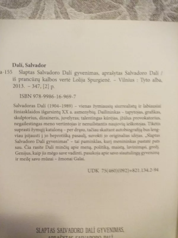 Slaptas Salvadoro Dali gyvenimas, aprašytas - Salvadoras Dali, knyga 4