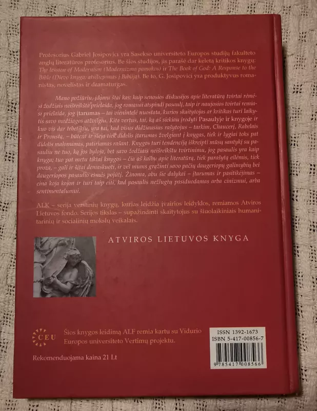 Pasaulis ir knyga - Gabriel Josipovici, knyga 3