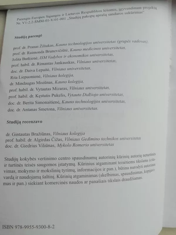 Studijas reglamentuojančių aprašų kitose valstybėse studija - Pranas Žiliukas ir kt., knyga 4