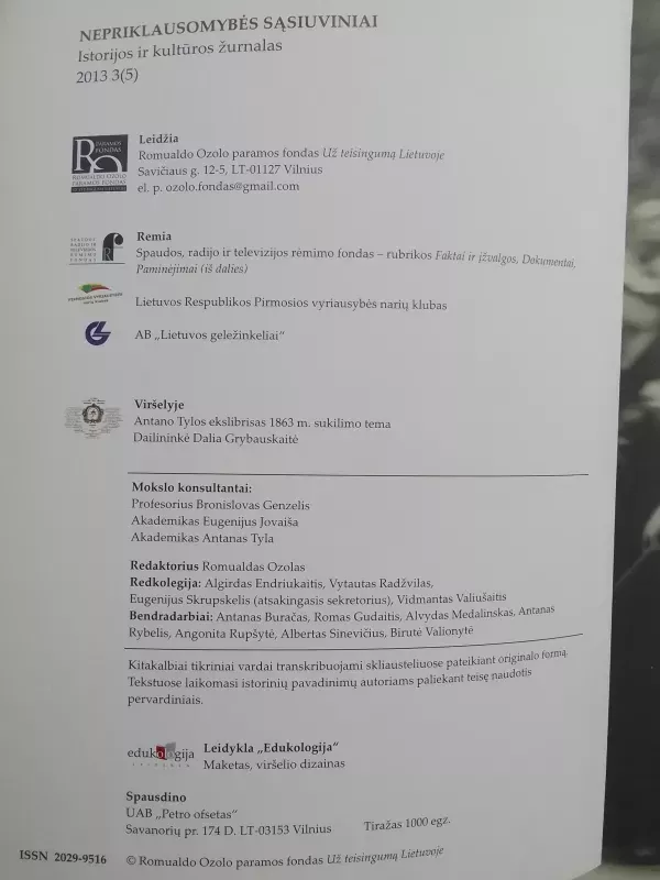 Nepriklausomybės sąsiuviniai, 2013., Nr 3 - Autorių Kolektyvas, knyga 3