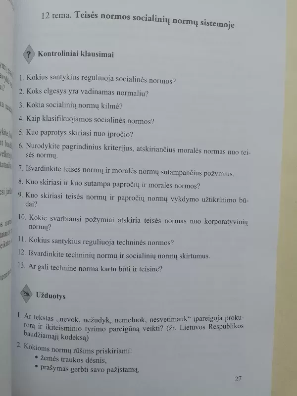 Teisės teorijos kontroliniai klausimai ir užduotys - Linas ir kiti Baublys, knyga 5