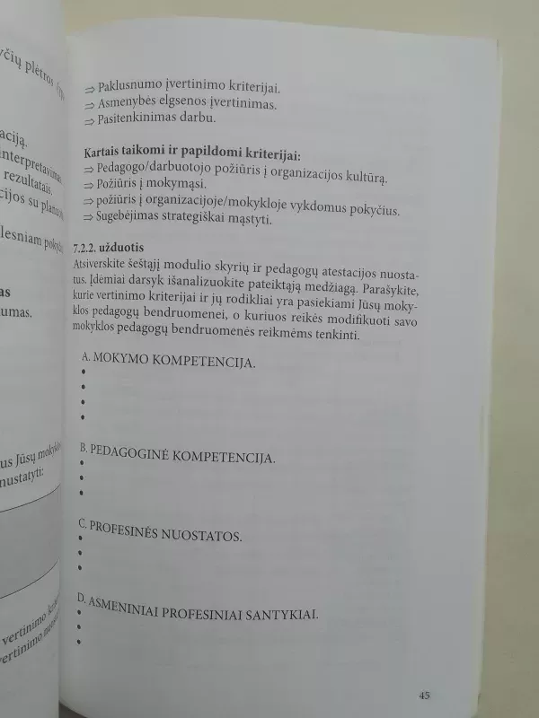 Mokyklos darbo kokybės vadyba. Mokytojo praktinės veiklos vertinimo ir įsivertinimo sistema mokykloje - Autorių Kolektyvas, knyga 4