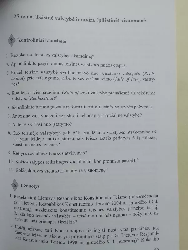 Teisės teorijos kontroliniai klausimai ir užduotys - Linas ir kiti Baublys, knyga 6
