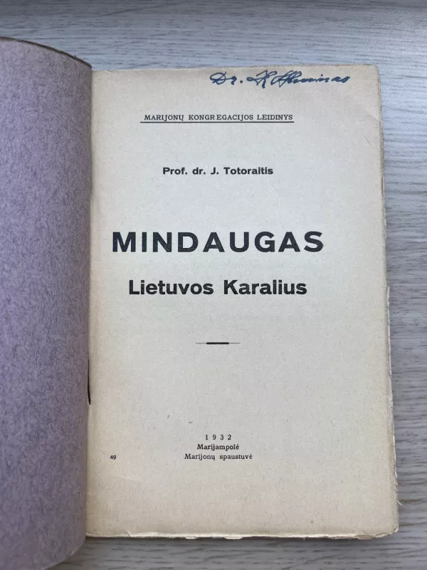 Mindaugas, Lietuvos karalius - Jonas Totoraitis, knyga 3