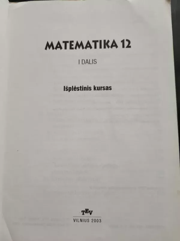 Matematika 12 I dalis - Autorių kolektyvas (įvairūs), knyga 3