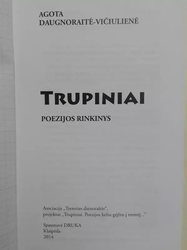 Trupiniai Poezijos rinkinys - Agota Daugnoraitė-Vičiulienė, knyga 4
