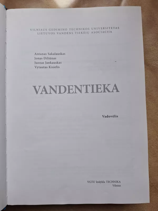 Vandentieka - A. Sakalauskas, J. Diliūnas, J. Jankauskas, V. Kisielius, knyga 3