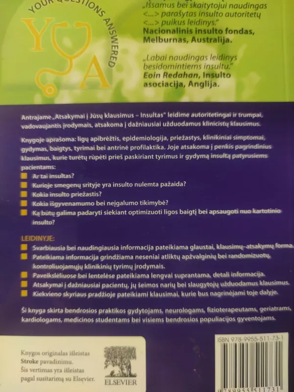 Insultas: atsakymai į jūsų klausimus - Graeme J. Hankey, knyga 3