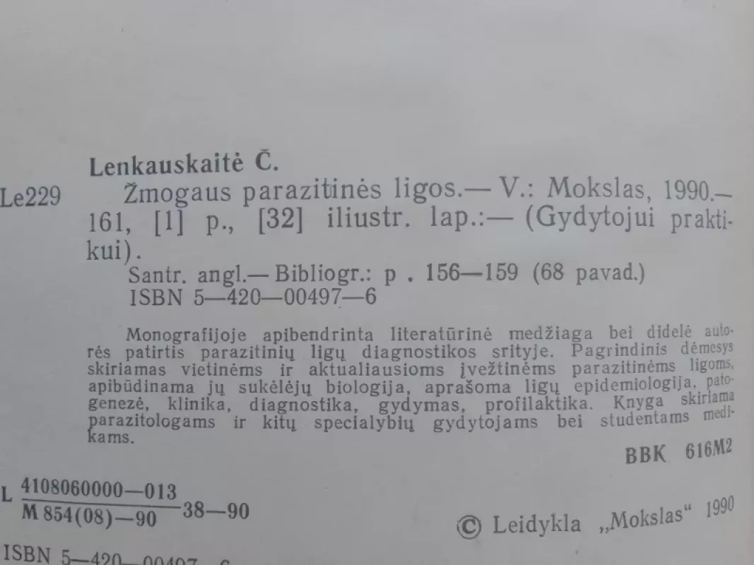 Žmogaus parazitinės ligos - Česlava Lenkauskaitė, knyga 3