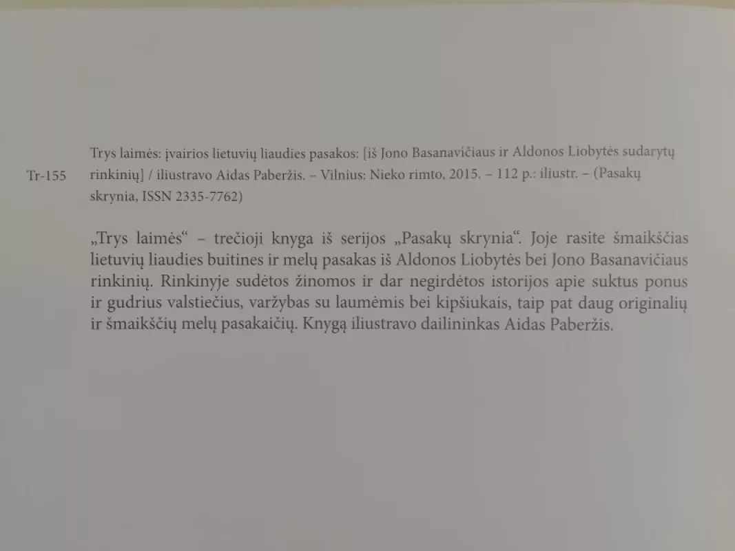 Trys laimės: įvairios lietuvių liaudies pasakos - Autorių Kolektyvas, knyga 5