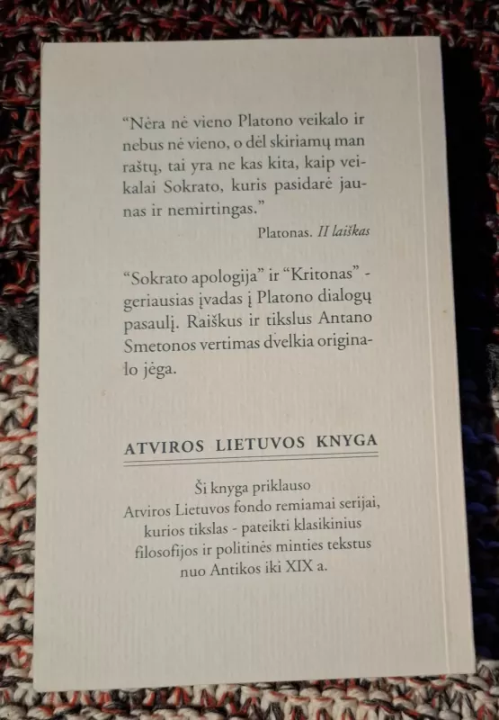 Sokrato apologija. Kritonas - Platonas, knyga 3