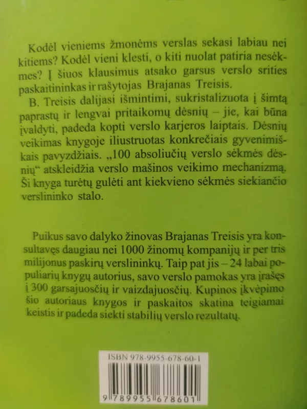 100 absoliučių verslo sėkmės dėsnių - Brian Tracy, knyga 3