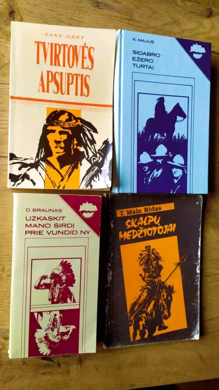 4 knygos apie indėnus. Sidabro ežero turtai; Užkaskit mano širdį prie Vundid Ny; Tvirtovės apsuptis; Baisiųjų raudonodžių vadas - K. Majus, D. Braunas, Zane Grey, C.Testore, knyga 2