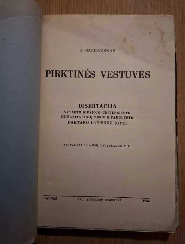 Pirktinės vestuvės - J. Baldauskas, knyga 3