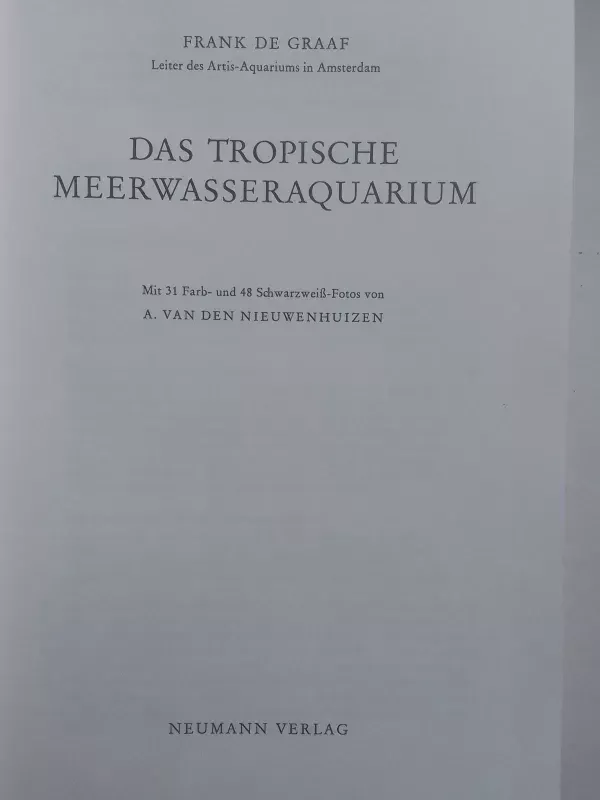 Das tropische Meerwasseraquarium -  Frank de GRAAF, knyga 4