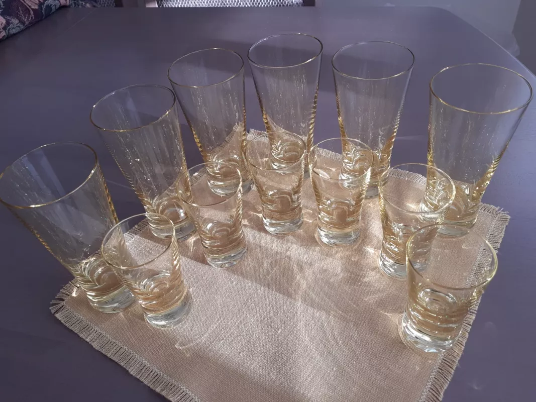 Vintažinis taurių ir taurelių komplektas - , namai ir interjeras 3