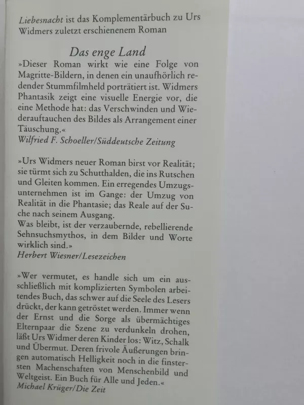 Liebesnacht. Erzählung - Urs Widmer, knyga 5