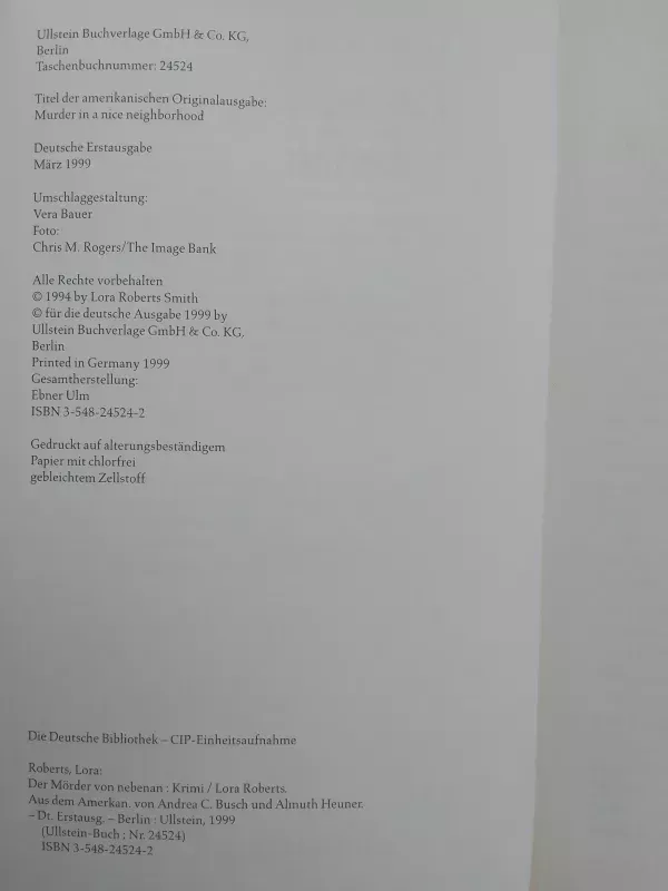 Der Mörder von nebenan - Lora Roberts, knyga 5