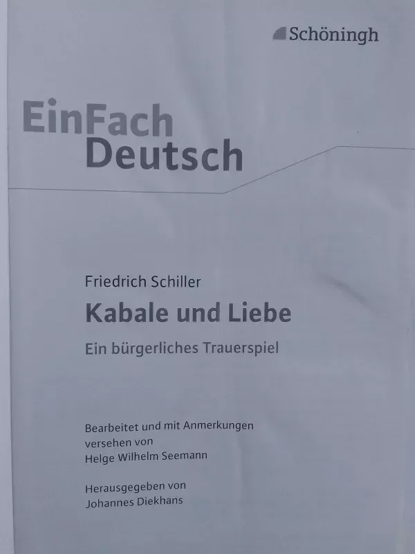 Kabale und Liebe. Mit Materialien. EinFach Deutsch - Helge Seemann, knyga 3
