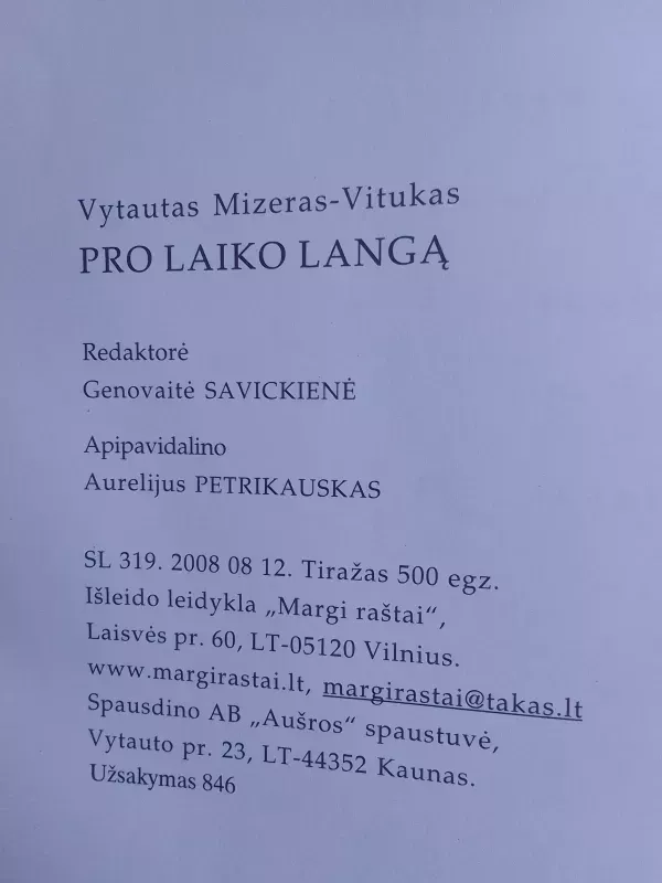 Pro laiko langą - Vytautas Mizeras, knyga 5