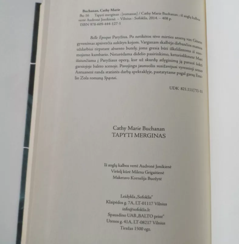 Tapyti merginas - Cathy Marie Buchanan, knyga 6