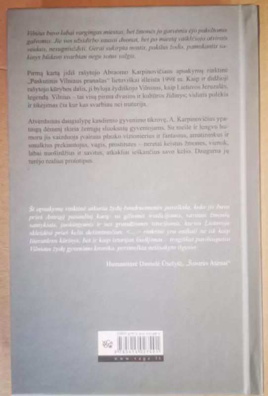 Paskutinis Vilniaus pranašas - Abraomas Karpinovičius, knyga 3