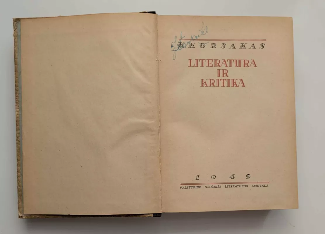 Literatūra ir kritika - K. Korsakas, knyga 3