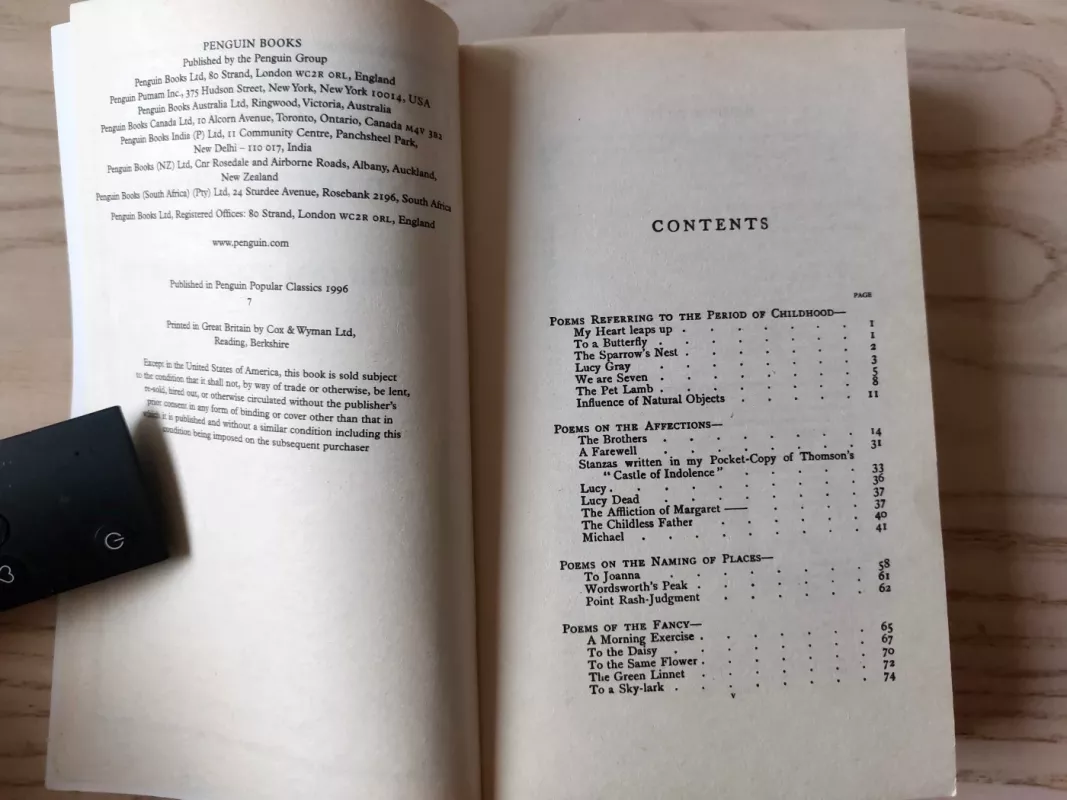 Selected Poems (Penguin Classics) Penguin Popular Poetry - William Wordsworth, knyga 4