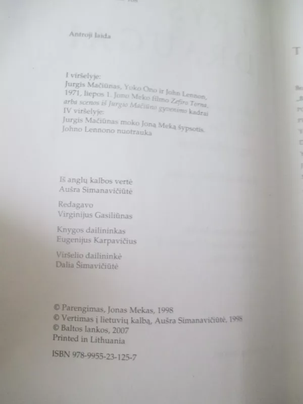 Trys draugai - Jonas Mekas, knyga 6