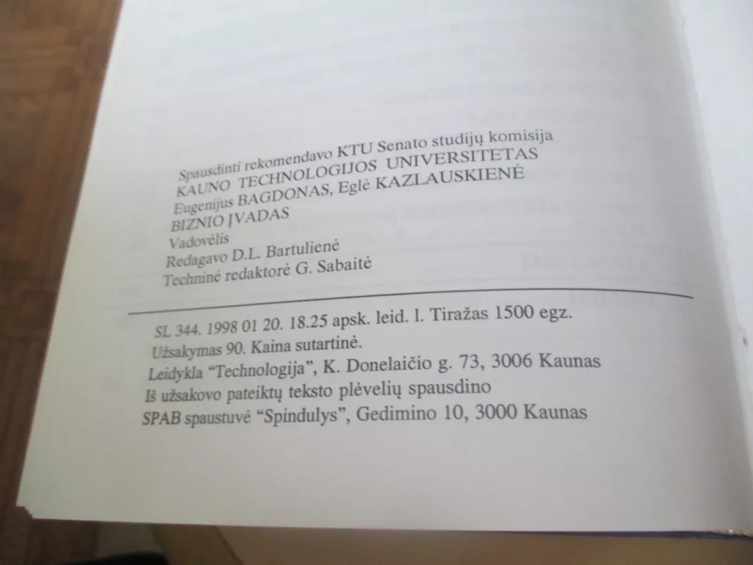 Biznio įvadas - Eugenijus Bagdonas, knyga 5