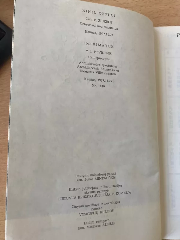 Katalikų Kalendorius Žinynas 1988 (B) - Autorių Kolektyvas, knyga 4