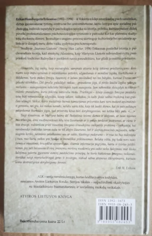 Jaunasis Liuteris - Erik H. Erikson, knyga 3