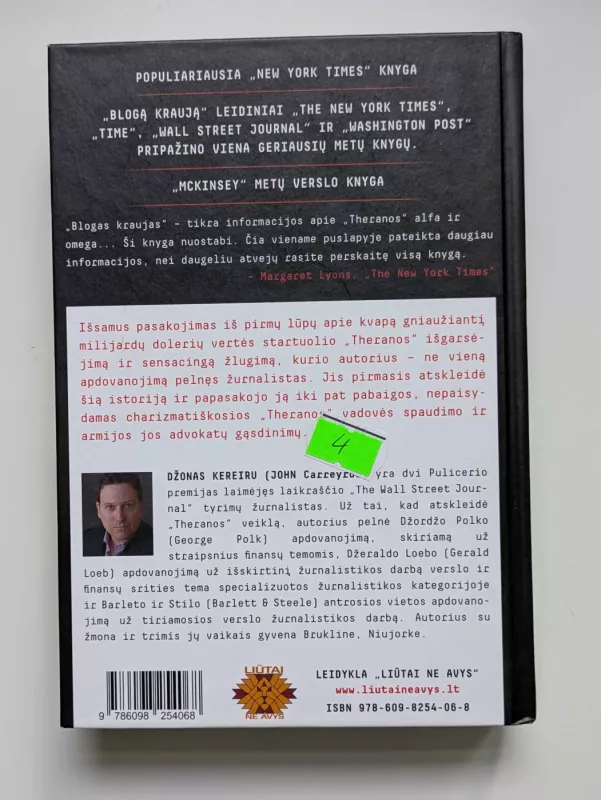 Blogas kraujas - John Carreyrou, knyga 3