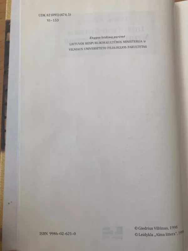 Literatūrinis gyvenimas nepriklausomoje Lietuvoje (1918-1940) - Giedrius Viliūnas, knyga 5