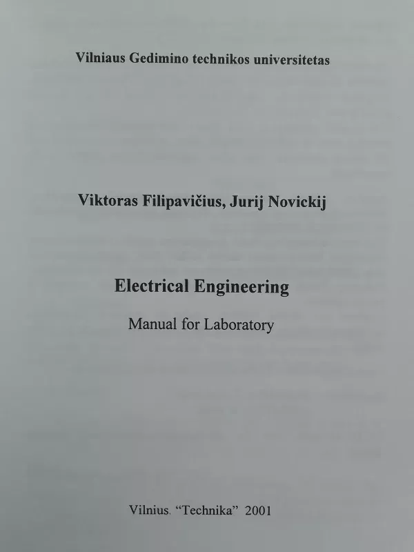 Electrical engineering - Viktoras Filipavičius, Jurij Novickij, knyga 3