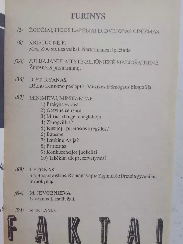 Mitai ir faktai, 1992 m., Nr. 3 - Autorių Kolektyvas, knyga 3