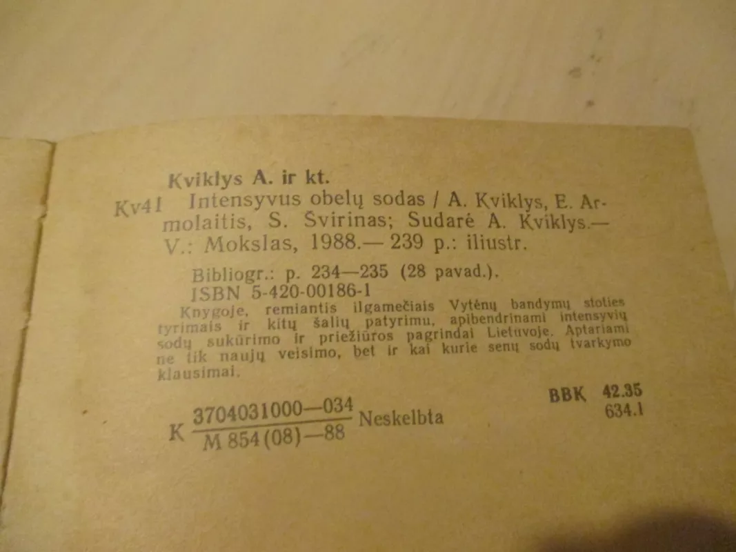 Intensyvus obelų sodas - A. Kviklys, E.  Armolaitis, S.  Švirinas, knyga 5