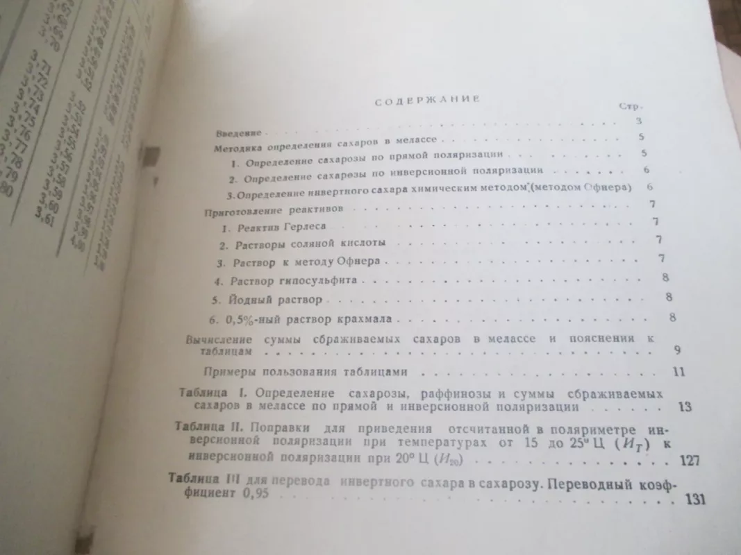 Fermentuojamų cukrų kiekio melasoje nustatymo lentelės (rusų k.) - G. M. Lacis, knyga 6