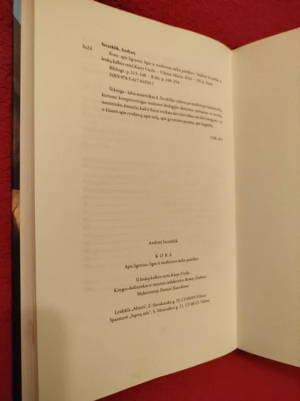 KORA Apie ligonius,ligas ir medicinos sielos paieškas - Andrzejus Szczeklik, knyga 5